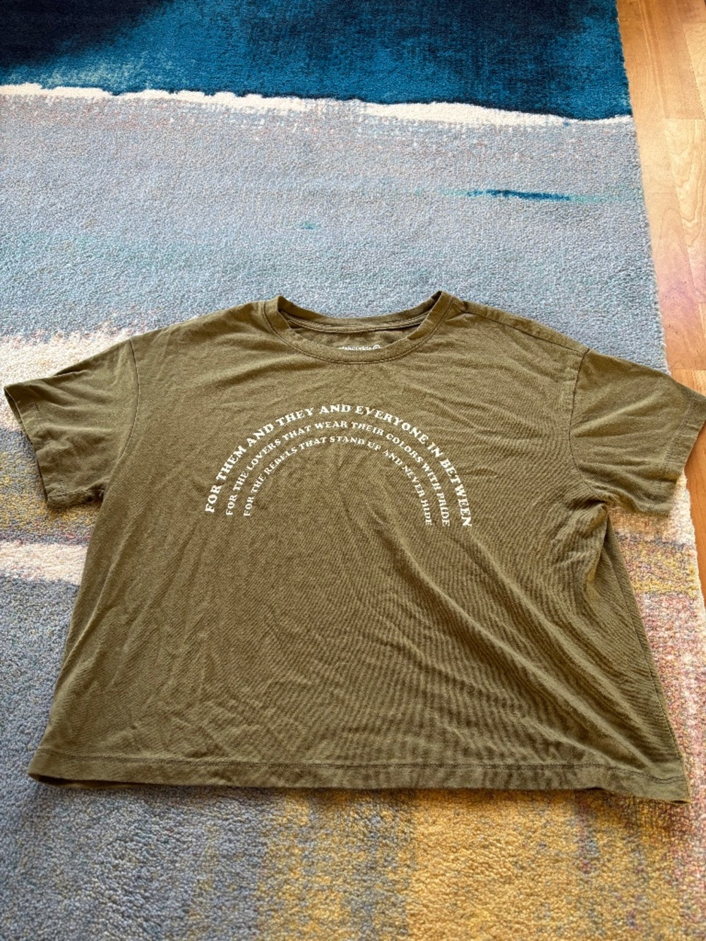 Target Pride non-binary khaki green graphic tee, S
